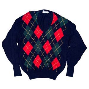 Vintage J.M Inerney EUC Argyle Acrylic Sweater SZ L